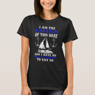 Camiseta Capitão Boater Marido Navegador Marinho