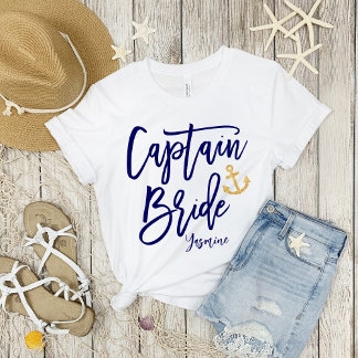 Camiseta Capitão Bride | Caligrafia Azul Moderna