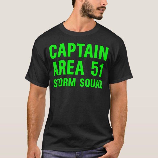 Camiseta Capitão da área 51 da tempestade (Frente)