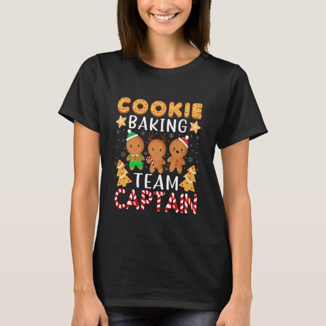 Camiseta Capitão da Equipe de Assar Biscoitos Divertido Gin (Frente)