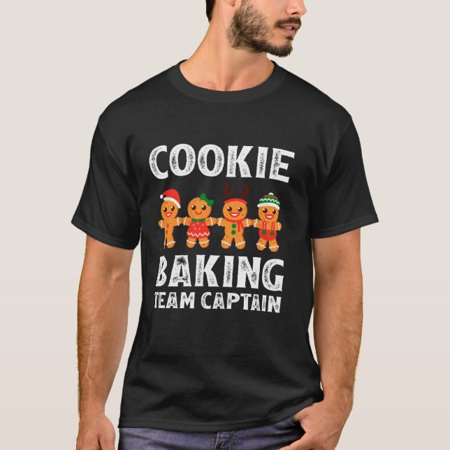 Camiseta Capitão da Equipe de Assar Biscoitos Divertido Gin (Frente)