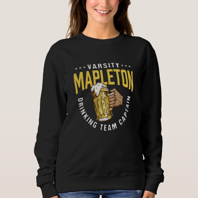 Camiseta Capitão da Equipe de Bebedores de Mapleton  Cervej (Frente)