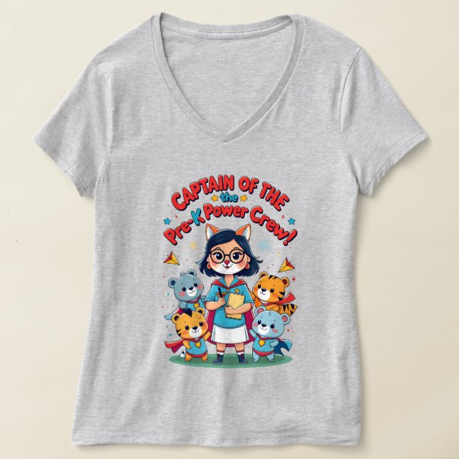 Camiseta Capitão da Equipe de Poder Pré-Escolar (Postura )