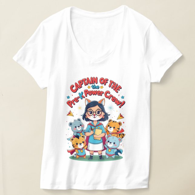 Camiseta Capitão da Equipe de Poder Pré-Escolar (Postura )