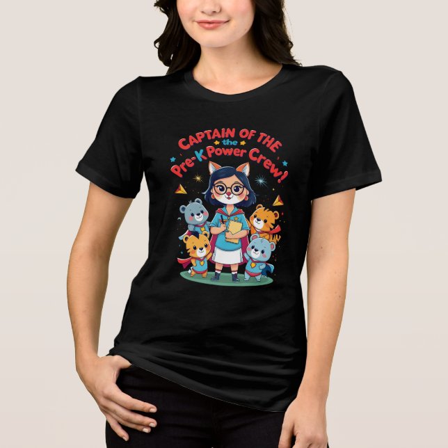 Camiseta Capitão da Equipe de Poder Pré-Escolar (Frente)