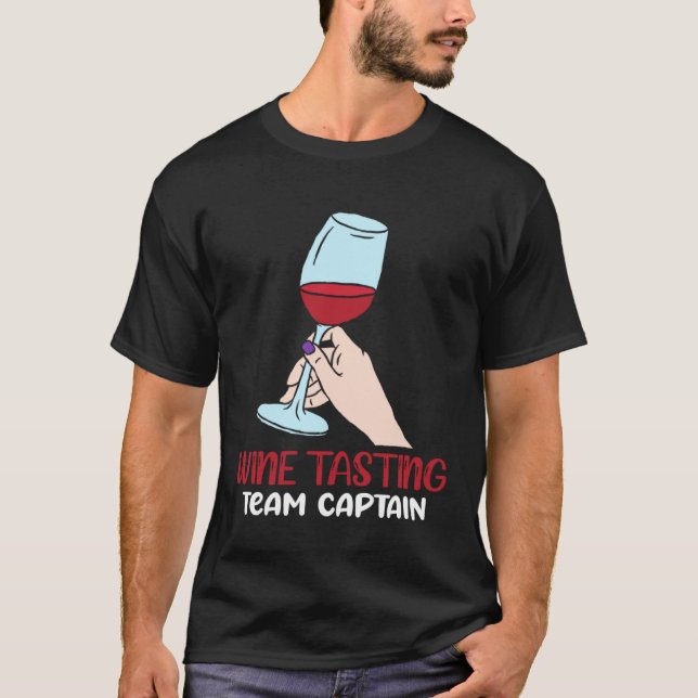 Camiseta Capitão da Equipe de Provando de Vinho (Frente)