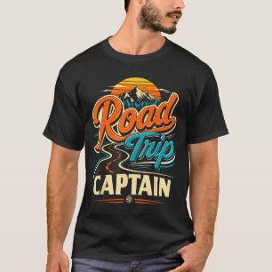 Camiseta capitão de aventura de viagem de carro retrô