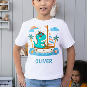 Camiseta Capitão de barco a vela náutico Trex fofo