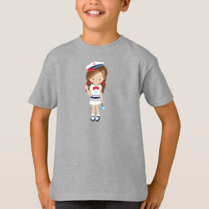 Camiseta Capitão de Barco, Capitão, Garota Bonita, Cabelo M
