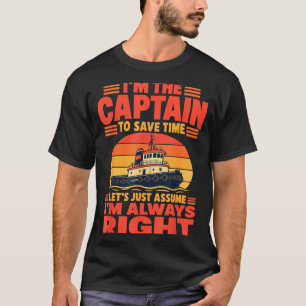 Camiseta capitão de barco engraçado