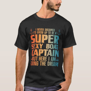 Camiseta Capitão de Barco Legal Para Homens Mulheres Vela B