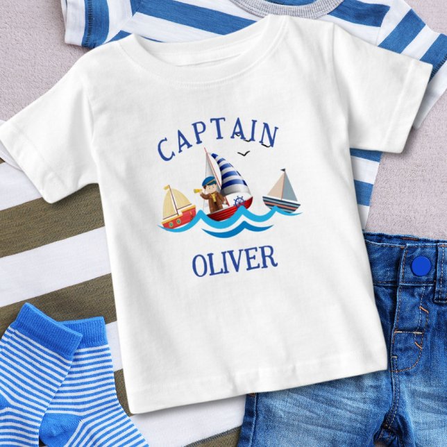 Camiseta Capitão de Barco Náutico Personalizado (Criador carregado)