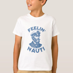Camiseta Capitão de Iate Vintage Engraçado Sentindo-se Trav