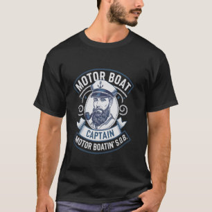 Camiseta Capitão de Lancha Engraçado Humor Adulto Masculino