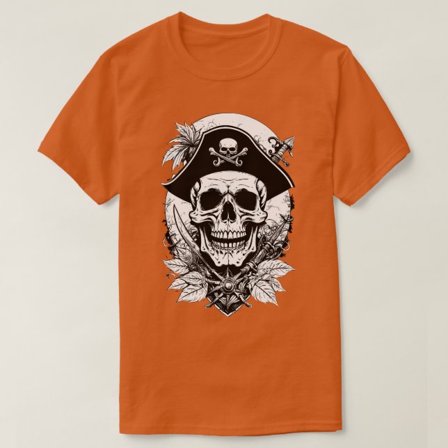 Camiseta Capitão de navio pirata (Frente do Design)