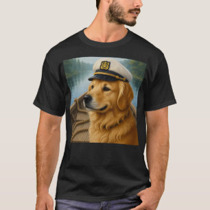 Camiseta Capitão de Pesca Ouro Retriever Puppy Dog