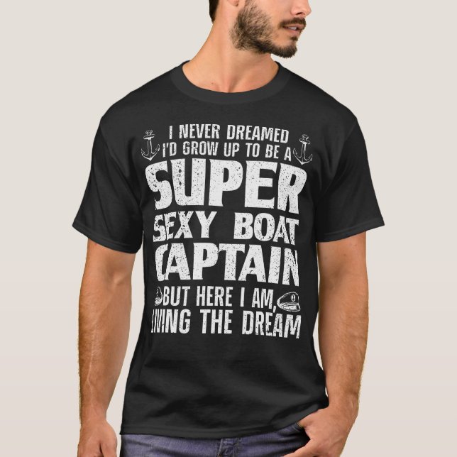 Camiseta Capitão Design para Homens Barco Bo (Frente)