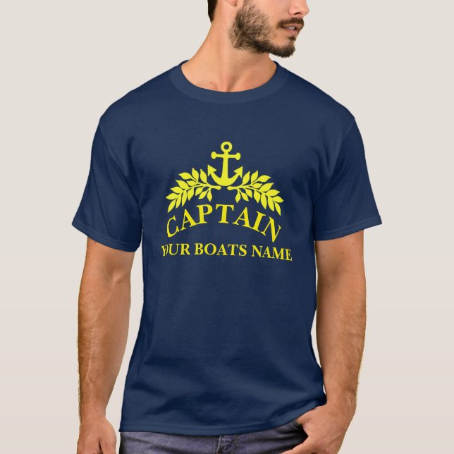 Camiseta Capitão do barco da âncora dos navios (Frente)