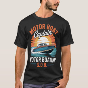 Camiseta Capitão do barco de navegação a motor