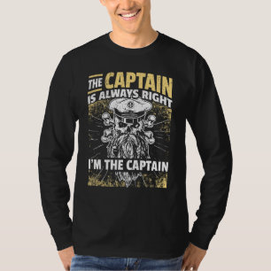 Camiseta Capitão do Barco Pontão I Comandante de Barco Pont