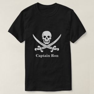 Camiseta Capitão do Jolly Rogers Pirata Personalizado
