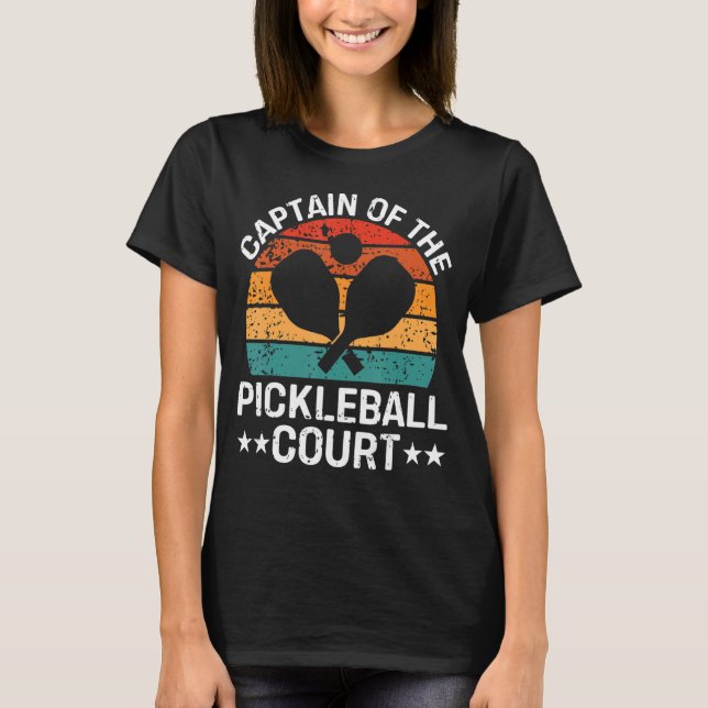 Camiseta Capitão Do Pickleball Court Engraçado Pickleball P (Frente)