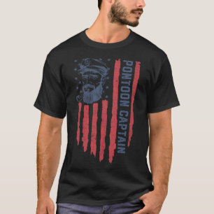 Camiseta Capitão do Pontão Bandeira Americana Humor Boating