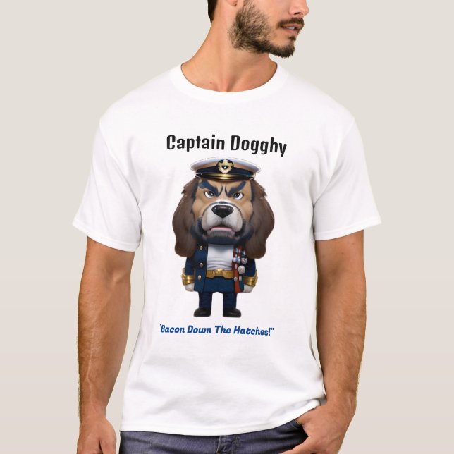 Camiseta Capitão Dogghy Bacon White Tee (Frente)