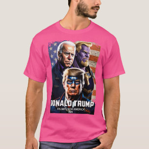 Camiseta Capitão Donald Trump Vs Thanos Biden 4 Trumps Novo