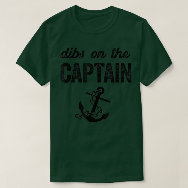 Camiseta Capitão Esposa Engraçado Dibs no Capitão 44 (Frente do Design)