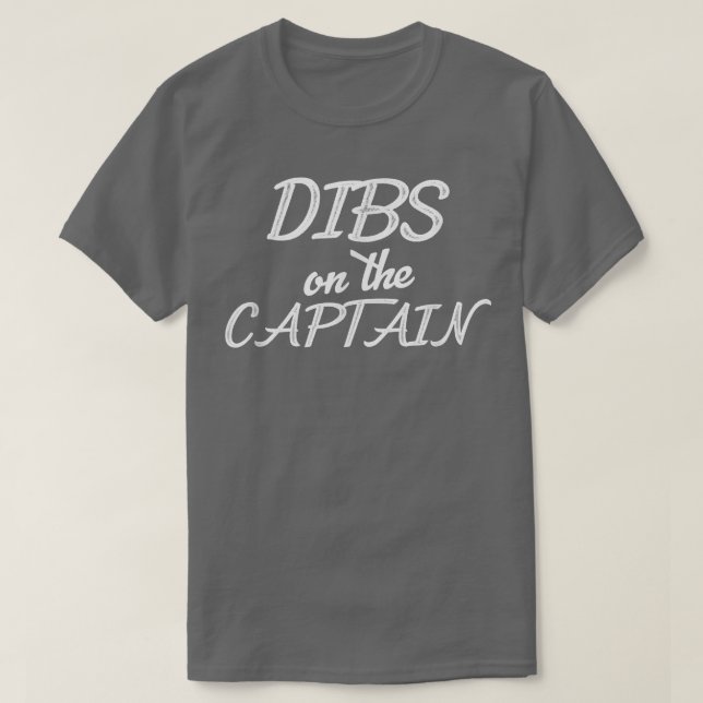 Camiseta Capitão Esposa Engraçado Dibs no Capitão 46 (Frente do Design)