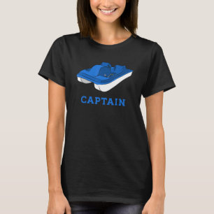Camiseta Capitão Gráfico do Barco Pedal Azul e Branco