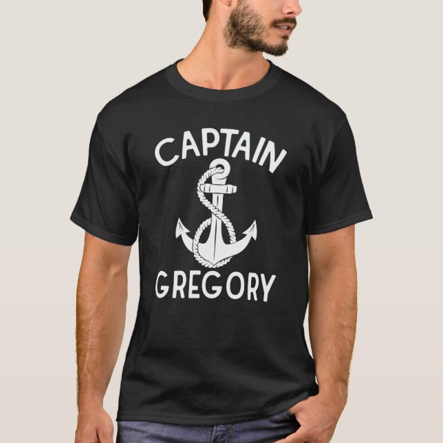 Camiseta Capitão Gregory Âncora Barco de Iate Navio (Frente)