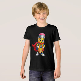 Camiseta Capitão Lápis | Desenho de Super-Herói Fofo de Vol