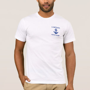 Camiseta Capitão náutico Nome Âncora