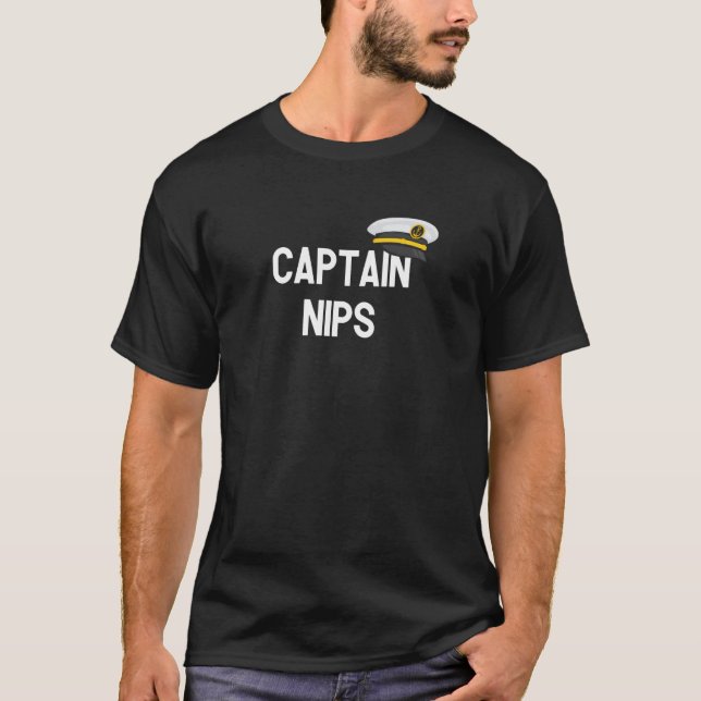 Camiseta Capitão Nips - Presente de capitão de barco para h (Frente)