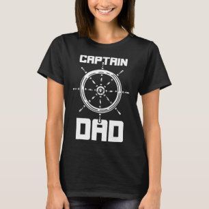 Camiseta Capitão Pai Pilotando Navio Barco Iate Pai Papai