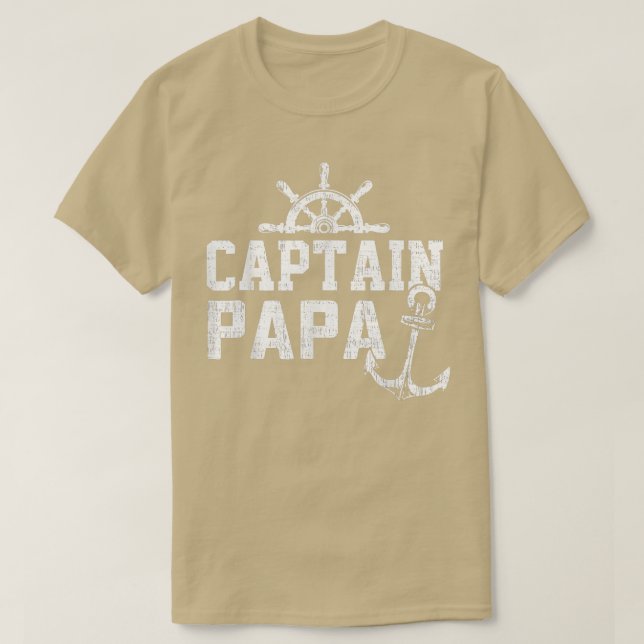 Camiseta Capitão Papa Pontoon Barco Pesca Lago Navegação  (Frente do Design)