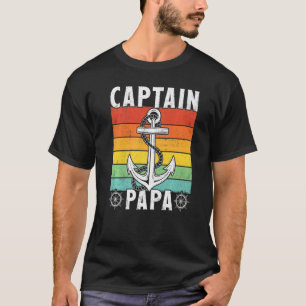 Camiseta Capitão Papa Vintage Retro Anchor Pontoon Boat Boa