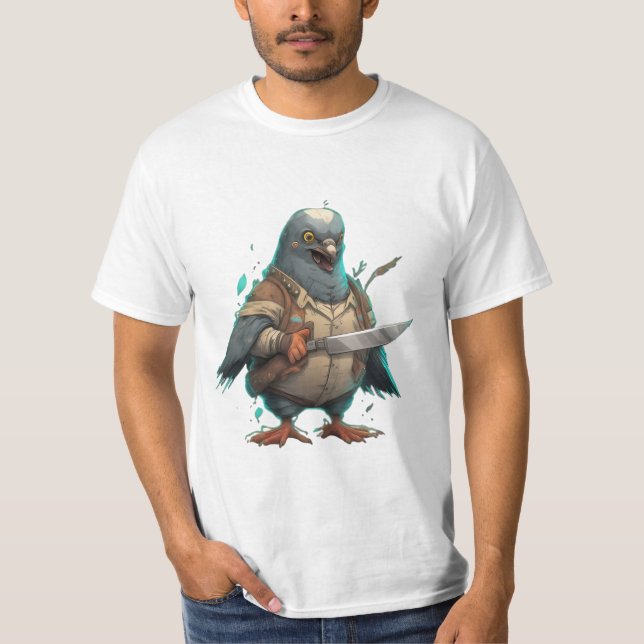 Camiseta "Capitão Pigeons" pronto para um ataque (Frente)