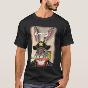 Camiseta Capitão Pirata Jack Rabbit Parakeet Animal Mens