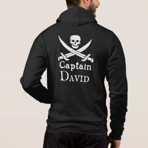 Camiseta Capitão Pirata Personalizado Zip Hoodie