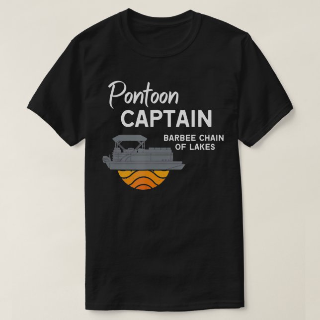 Camiseta Capitão Pontoon, Cadeia de Lagos de Barbee (Frente do Design)