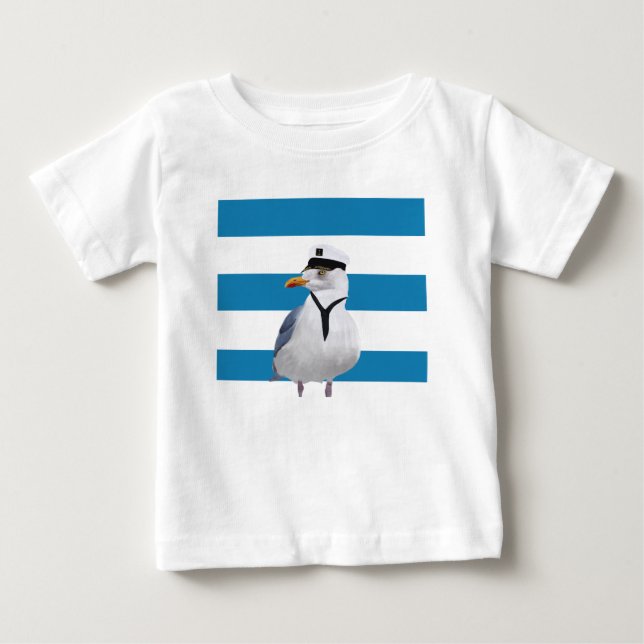Camiseta Capitão Seagull Blue Stripes (Frente)