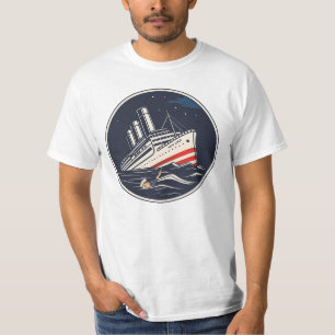 Camiseta Capitão Trump com um navio afundando