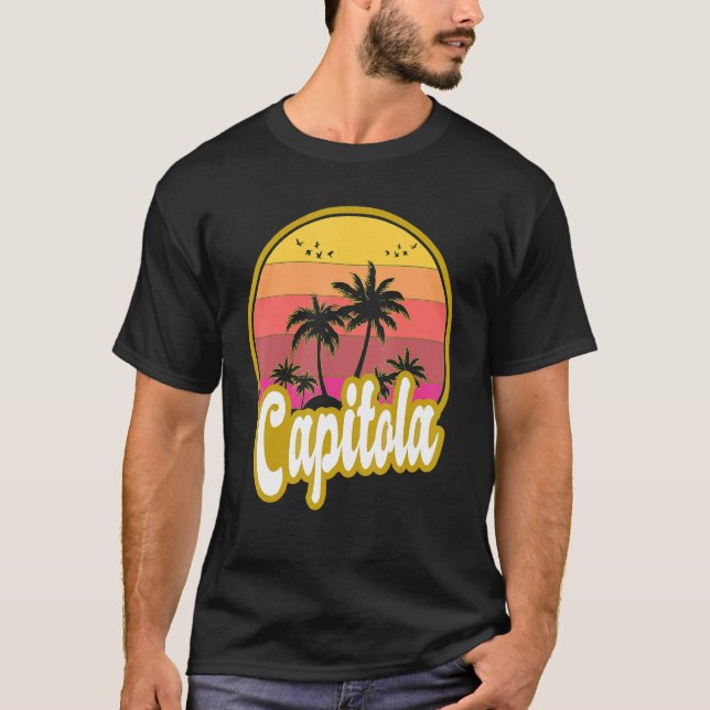 Camiseta Capitola California Beach Retro Sunset (Frente)
