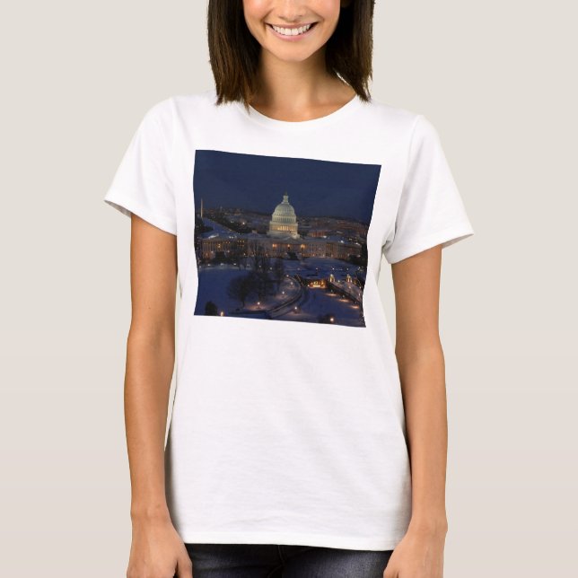 Camiseta Capitólio dos Estados Unidos à noite (Frente)