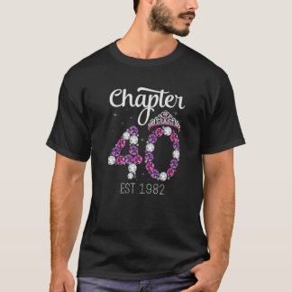 Camiseta Capítulo 40 T S Est 1982 Vintage aniversário de 40
