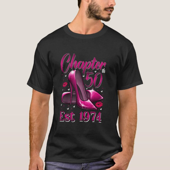 Camiseta Capítulo 50 Anos EST 1974 50º Aniversário Pink Hig (Frente)