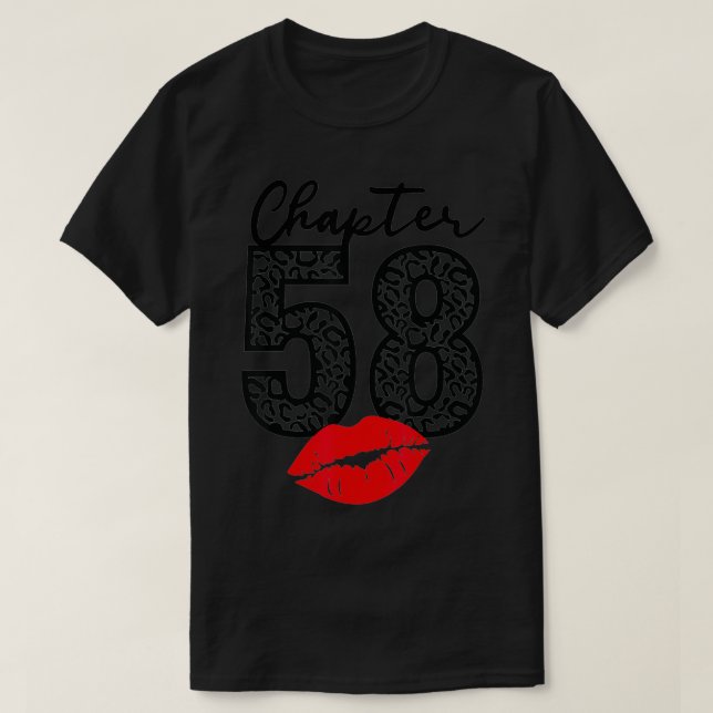 Camiseta Capítulo 58 Lábios Feliz Aniversário Leopardo 58 a (Frente do Design)